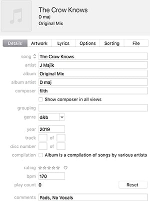 iTunes makes editing fields easy